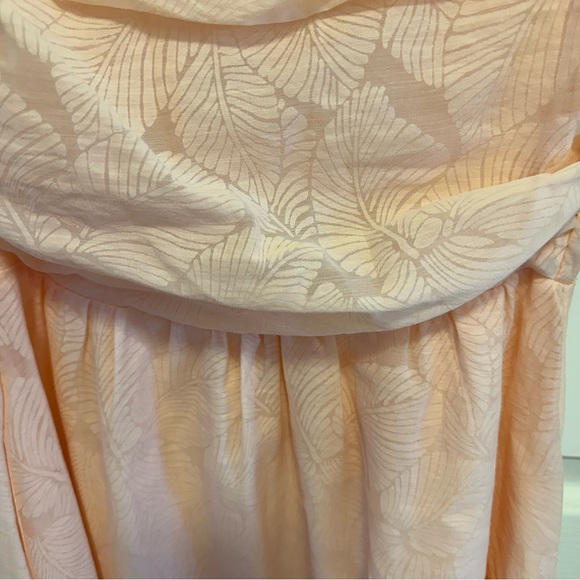 O.P.T. Peach Leaf Print River Midi Dress Size Medium - Picture 5 of 7